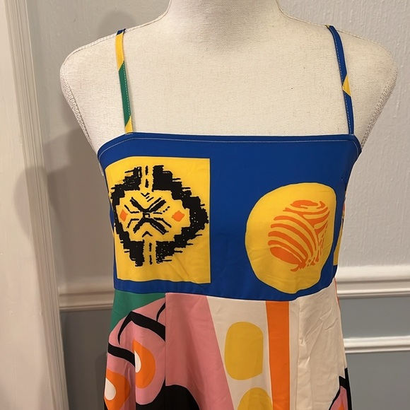 NWOT BOLD PRINT MAXI SPAGHETTI STRAP DRESS - SIZE SMALL - Picture 9 of 16